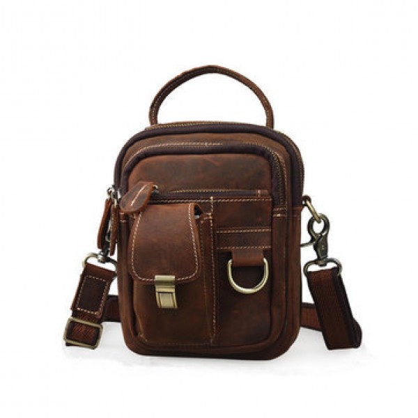 Men's Messenger Bag Retro Shoulder Bag Genuin...