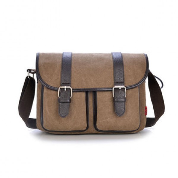 Mens Vintage Canvas Messenger Bag Military Travel ...