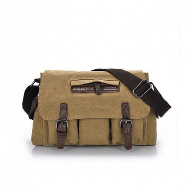 Mens Casual Canvas Messenger Bag Travel Shoulder